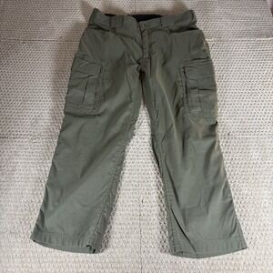 Duluth Trading Company Women's Olive Green Stretch Cargo Work Pants Size XL X 28